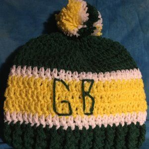 Green Bay Packers Colors - Hand Crocheted Hat - Ne
